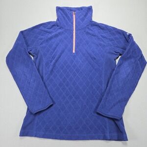 Columbia  Fleece Pullover Quarter Zip Quilted Purple Top Womens Medium